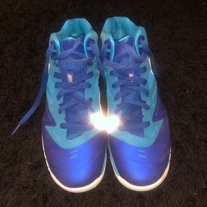Bright blue basketball sneakers
